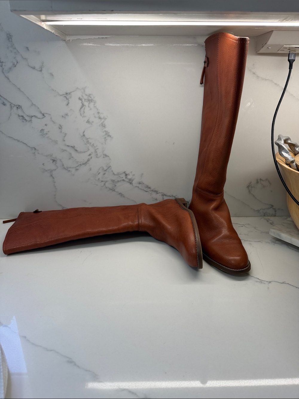 Madewell Cognac Leather Boots